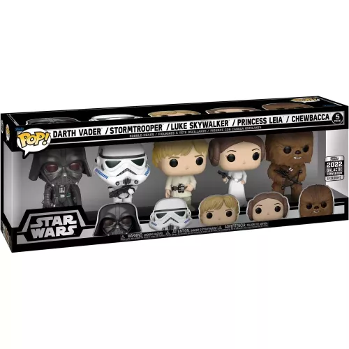 Funko Pop! Darth Vader / Stormtrooper / Luke Skywalker / Princess Leia / Chewbacca 5 Pack Box