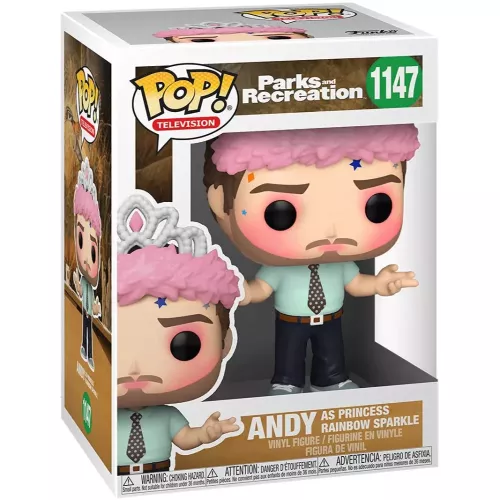 Funko Pop! Andy as Princess Rainbow Sparkle #1147 Parks and Recreation Box