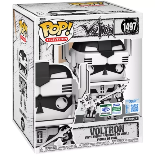 Funko Pop! Voltron #1497 with Blazing Sword 6 Inch Black and White Sketched Deco Box