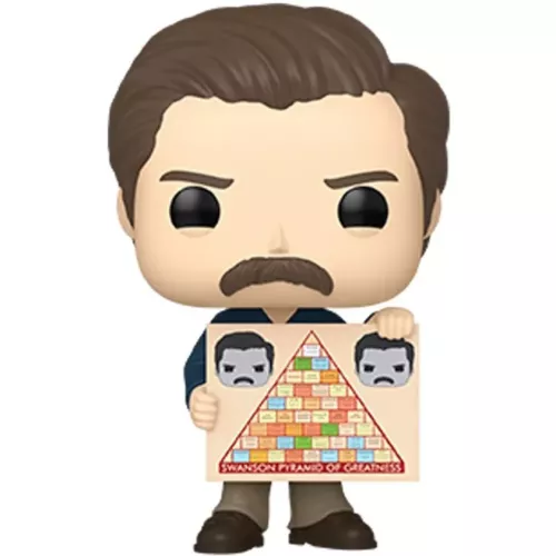 Funko Pop! Ron Swanson #1569 with Swanson Pyramid of Greatness