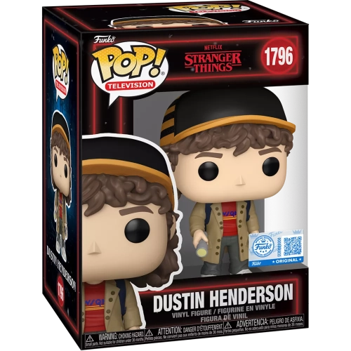 Funko Pop! Dustin Henderson #1796 with Flashlight Netflix Stranger Things Box
