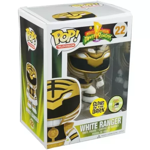 Funko Pop! White Ranger #22 Glows in the Dark Mighty Morphin Power Rangers Box