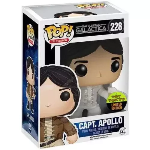 Funko Pop! Capt. Apollo #228 White Suit Battlestar Galactica Box
