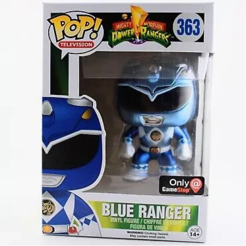 Funko Pop! Blue Ranger #363 Metallic Mighty Morphin Power Rangers Box