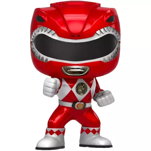 Funko Pop! Red Ranger #406 Action Pose Metallic Mighty Morphin Power Rangers