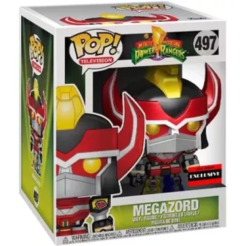 Funko Pop! Megazord #497 6 Inch Metallic Mighty Morphin Power Rangers Box