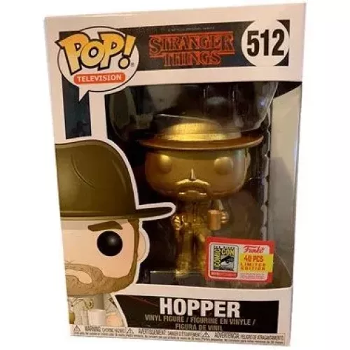 Funko Pop! Hopper #512 Gold A Netflix Original Series Stranger Things Box