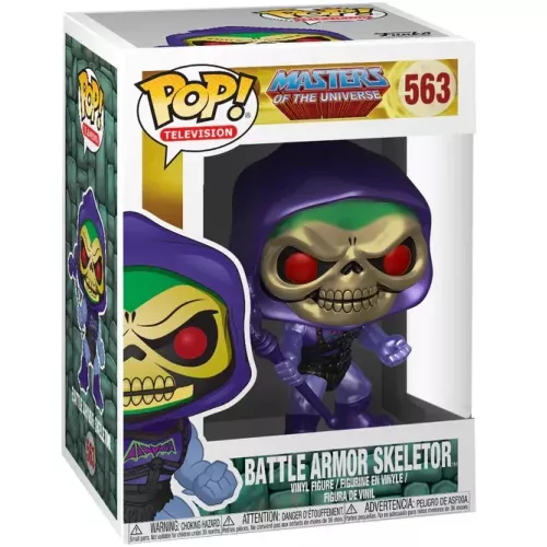 Funko Pop! Battle Armor Skeletor #563 Metallic Masters of the Universe Box