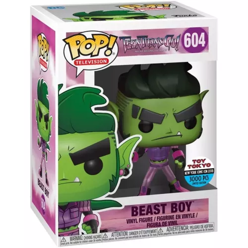 Funko Pop! Beast Boy #604 Metallic Teen Titans Go! Night Begins to Shine Box