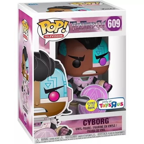 Funko Pop! Cyborg #609 Glows in the Dark Teen Titans Go! Night Begins to Shine Box