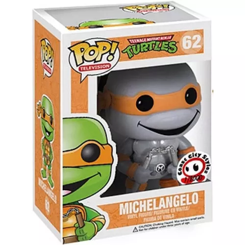 Funko Pop! Michelangelo #62 Grayscale Nickelodeon Teenage Mutant Ninja Turtles Box
