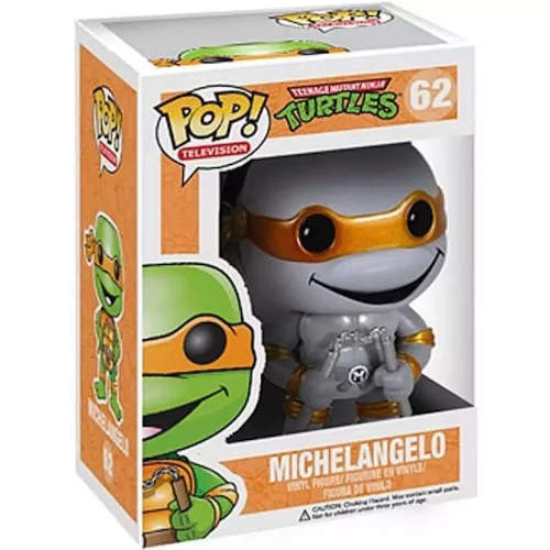Funko Pop! Michelangelo #62 Grayscale Metallic Nickelodeon Teenage Mutant Ninja Turtles Box