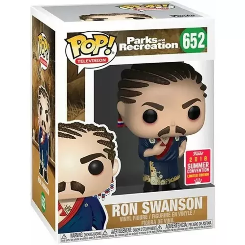 Funko Pop! Ron Swanson #652 with Cornrows Parks and Recreation Box