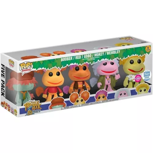 Funko Pop! Red 5 Pack Flocked Jim Henson's Fraggle Rock 35 Years Box