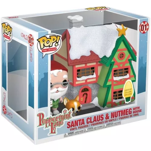 Funko Pop! Santa Clause & Nutmeg with House #01 Lights Up! Box