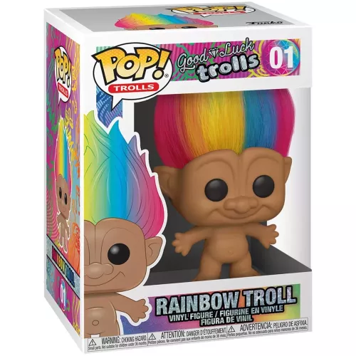 Funko Pop! Rainbow Troll #01 Good Luck Trolls Vinyl Figure Box