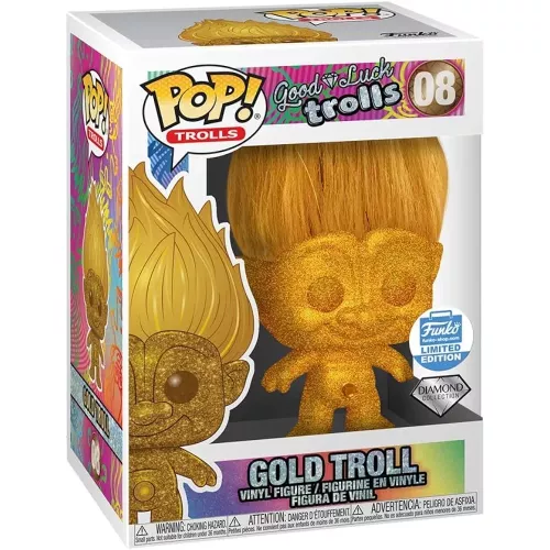 Funko Pop! Gold Troll #08 Diamond Collection Gold Good Luck Trolls Box