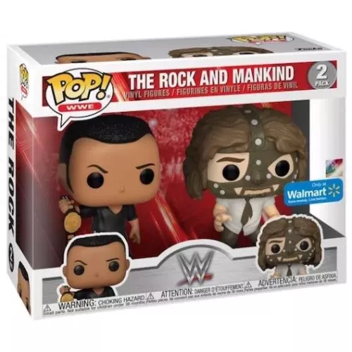 Funko Pop! Mankind 2 Pack The Rock and Mankind WWE Wrestling Box