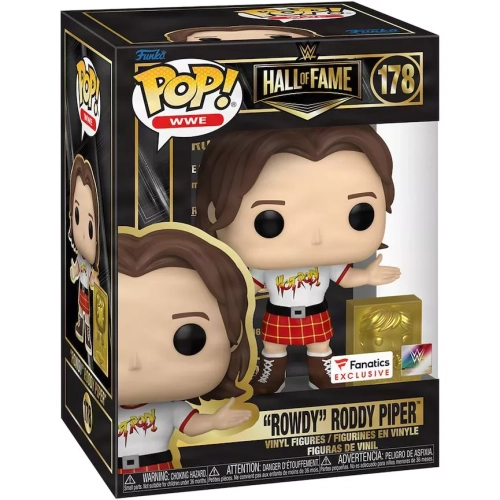 Funko Pop! "Rowdy" Roddy Piper #178 with Mini Plaque Hall of Fame Box