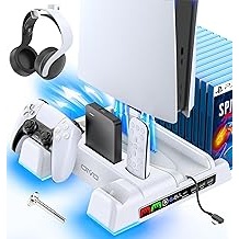 PS5 / PS5 Slim Stand and Cooling Station with LED Controller Charging - Advertisement